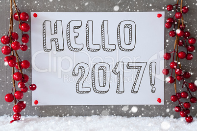 Label, Snowflakes, Christmas Decoration, Text Hello 2017