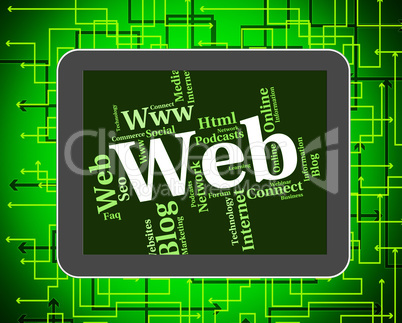 Web Word Represents Online Internet And Net