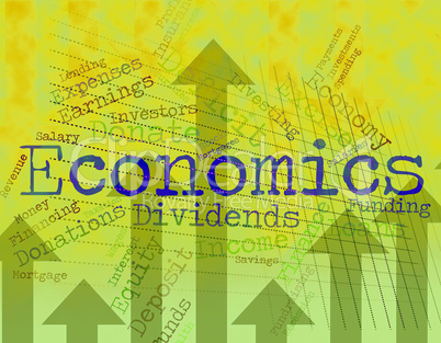 Economics Word Shows Finance Economize And Economical