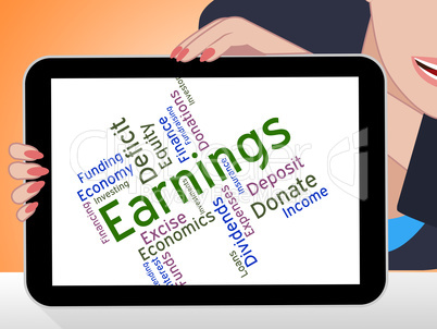Earnings Word Means Wage Revenues And Earns