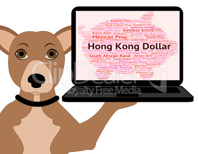 Hong Kong Dollar Shows Currency Exchange And Banknotes