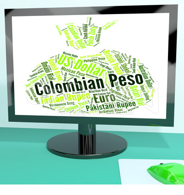 Colombian Peso Indicates Currency Exchange And Currencies