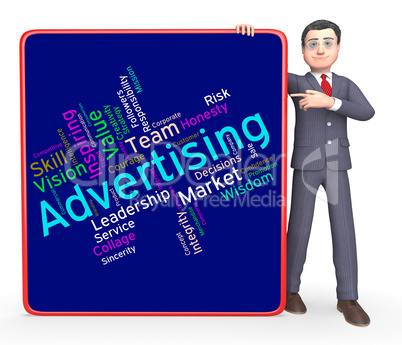 Wordcloud Advertising Shows Promotional Promote And Adverts