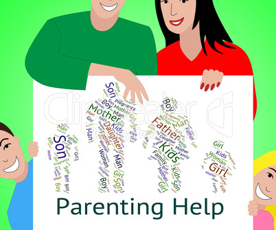 Parenting Help Represents Mother And Child And Advice