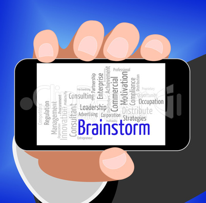 Brainstorm Word Shows Put Heads Together And Brainstorms