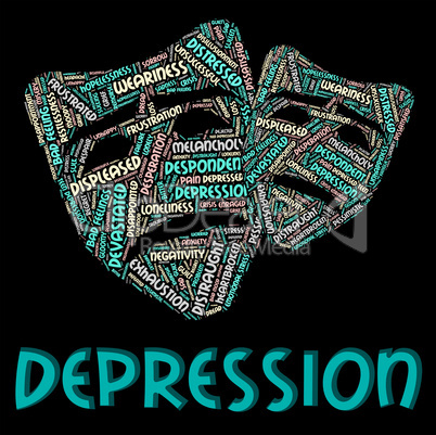 Depression Word Represents Hopelessness Sad And Text