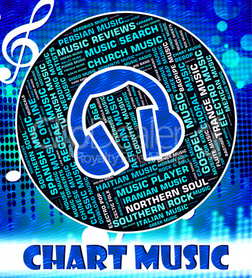 Music Charts Represents Top Twenty And Harmonies