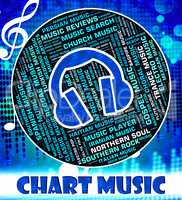 Music Charts Represents Top Twenty And Harmonies