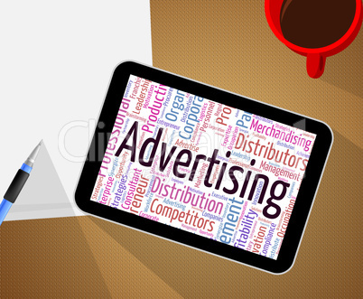 Advertising Word Shows Advertisements Promotional And Ads