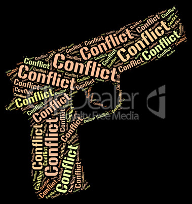 Conflict Word Shows Battle Encounter And Words