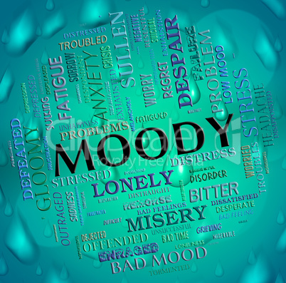 Moody Word Means Wordcloud Moping And Flighty