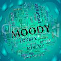 Moody Word Means Wordcloud Moping And Flighty