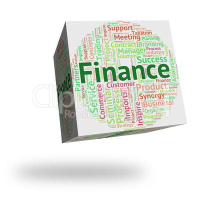 Finance Word Shows Text Earnings And Trading