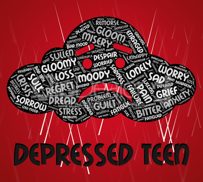 Depressed Word Indicates Sorrow Despair And Distress