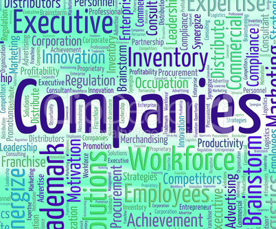 Companies Word Indicates Corporate Company And Words