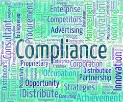 Compliance Word Represents Agree To And Agreement