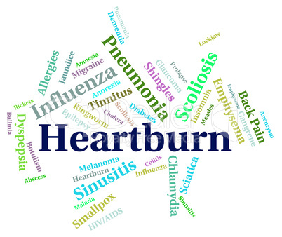 Heartburn Word Indicates Poor Health And Affliction