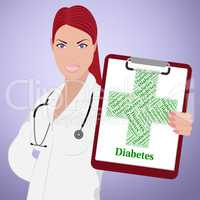 Diabetes Word Indicates Ill Health And Afflictions
