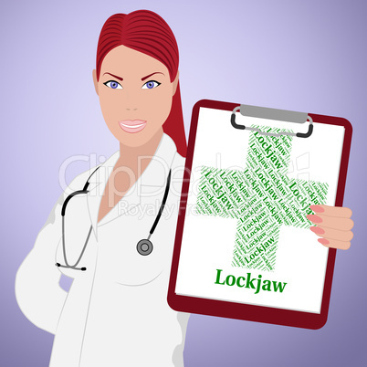 Lockjaw Word Shows Ill Health And Afflictions