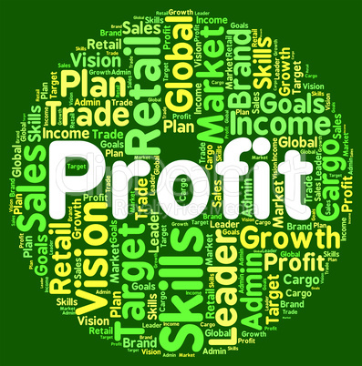 Profit Word Means Wordclouds Investment And Text