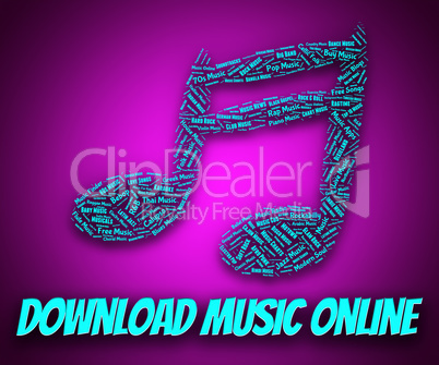 Download Music Online Indicates Web Site And Application