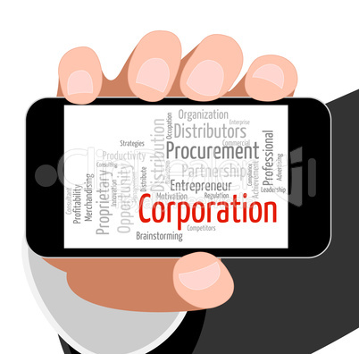 Corporation Word Represents Companies Corporate And Words