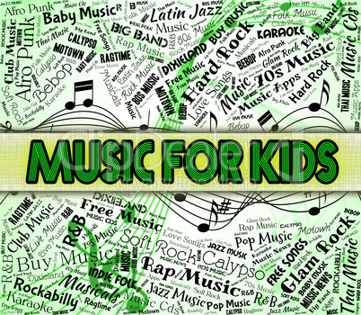 Music For Kids Represents Sound Tracks And Acoustic