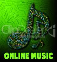 Online Music Indicates World Wide Web And Audio