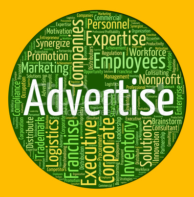 Advertise Word Shows Promote Ads And Wordcloud
