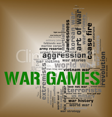 War Games Represents Military Action And Battle