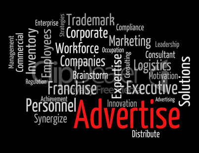 Advertise Word Means Text Promotion And Ads