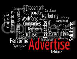 Advertise Word Means Text Promotion And Ads