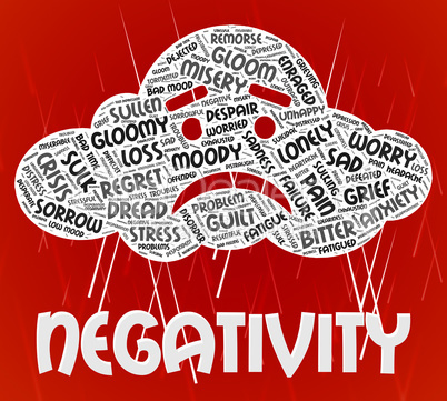 Negativity Word Represents Wordclouds Dissentt And Fatalistic