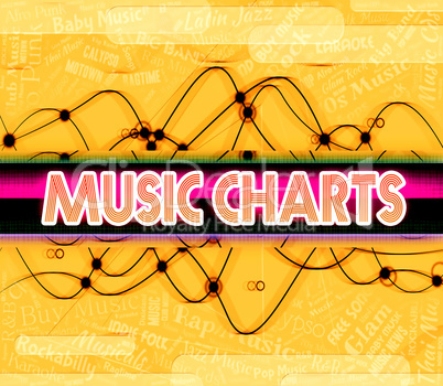 Music Charts Indicates Top Ten And Best