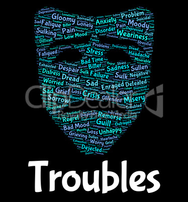 Troubles Word Indicates Text Wordclouds And Problem