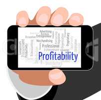 Profitability Word Shows Bottom Line And Financial