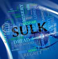 Sulk Word Indicates Bad Mood And Broods