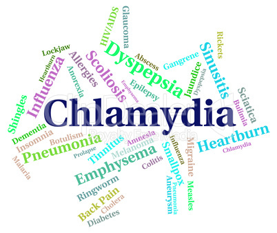 Chlamydia Word Represents Sexually Transmitted Disease And Affli