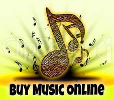 Buy Music Online Represents World Wide Web And Audio