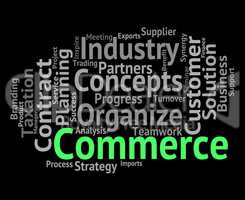 Commerce Word Indicates Text Buying And Import
