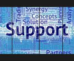 Support Word Indicates Help Assistance And Supporting