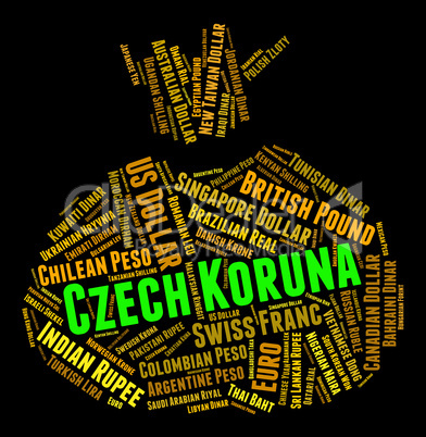 Czech Koruna Indicates Exchange Rate And Czk