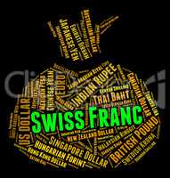 Swiss Franc Means Worldwide Trading And Coinage