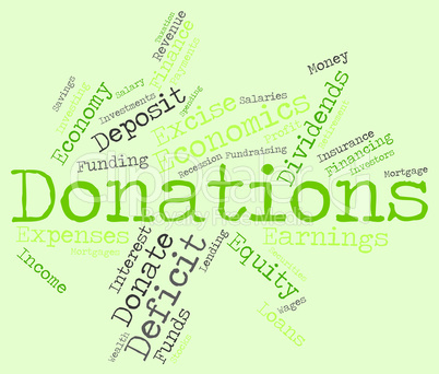 Donation Word Indicates Donate Give And Supporter