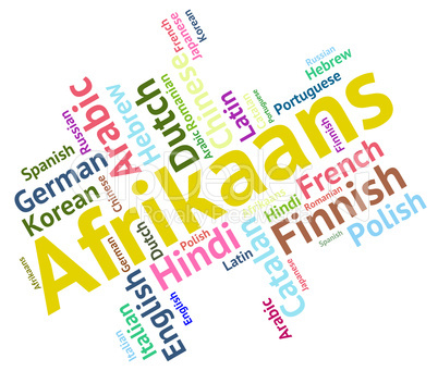 Afrikaans Word Represents Foreign Language And Communication
