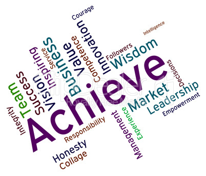Achieve Words Represents Successful Resolution And Victory