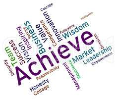 Achieve Words Represents Successful Resolution And Victory