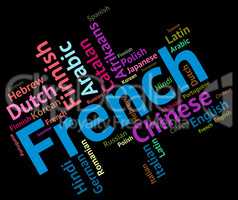 French Language Represents Translator Text And Words