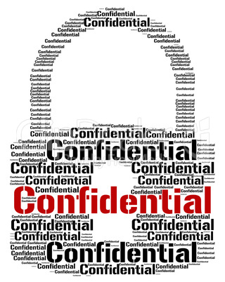 Confidential Lock Means Text Secret And Private