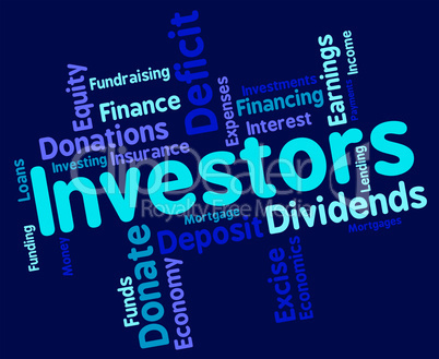 Investors Word Means Return On Investment And Growth